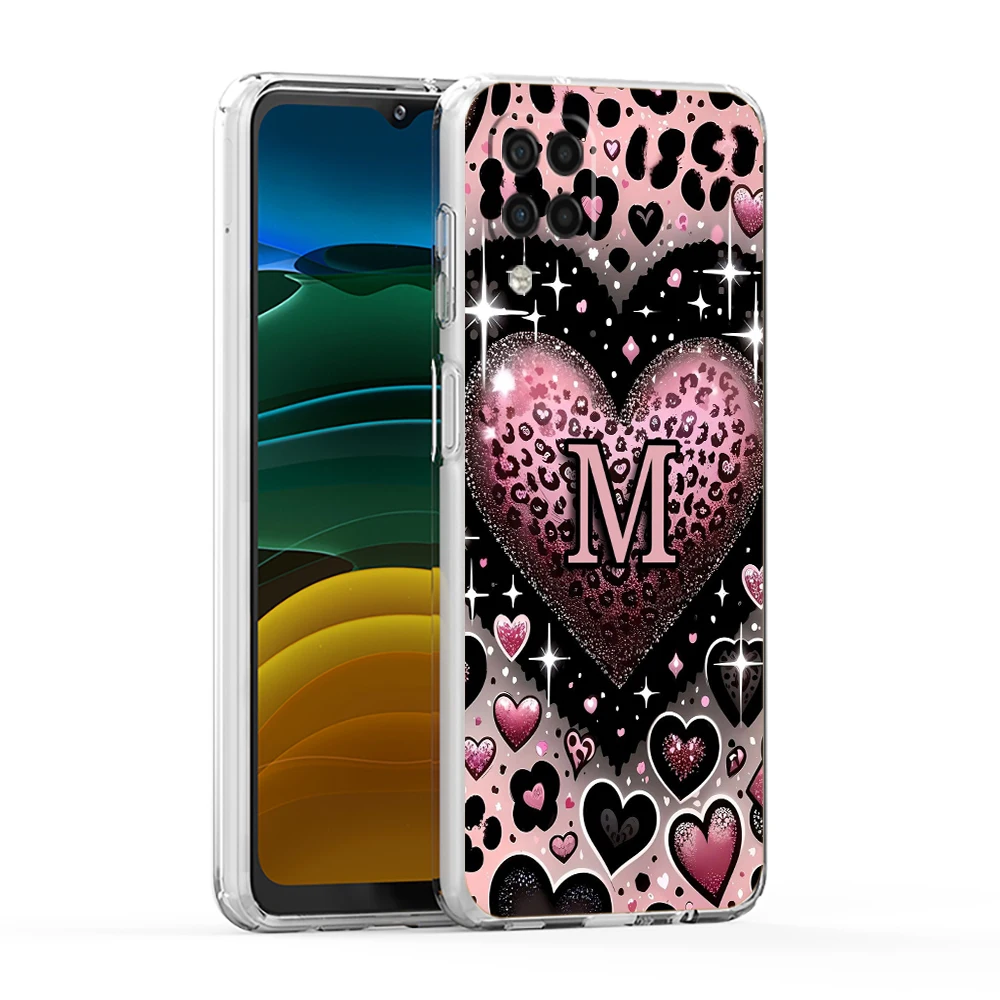 Gorgeous Exquisite Letters S M Soft Cover for Samsung Galaxy A13 A15 A17 A22 A23 A25 A32 A35 A52 A53 A55 Transparent Phone Case