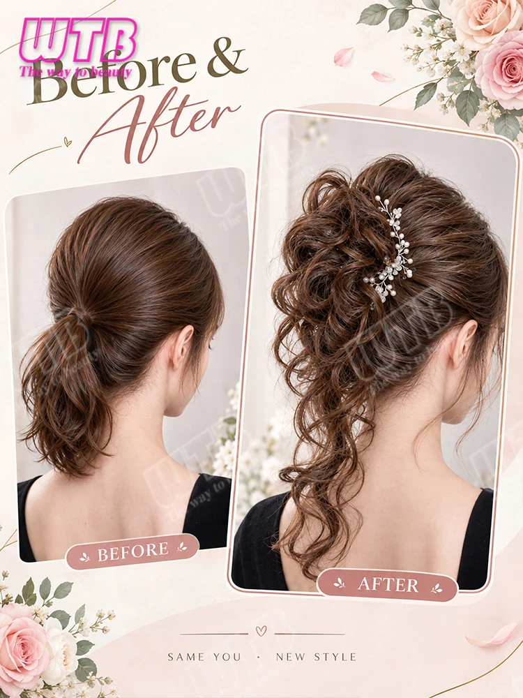Synthetic Messy Curly Bun Claw - Claw Clip Messy Bun Hair Piece recension och pris