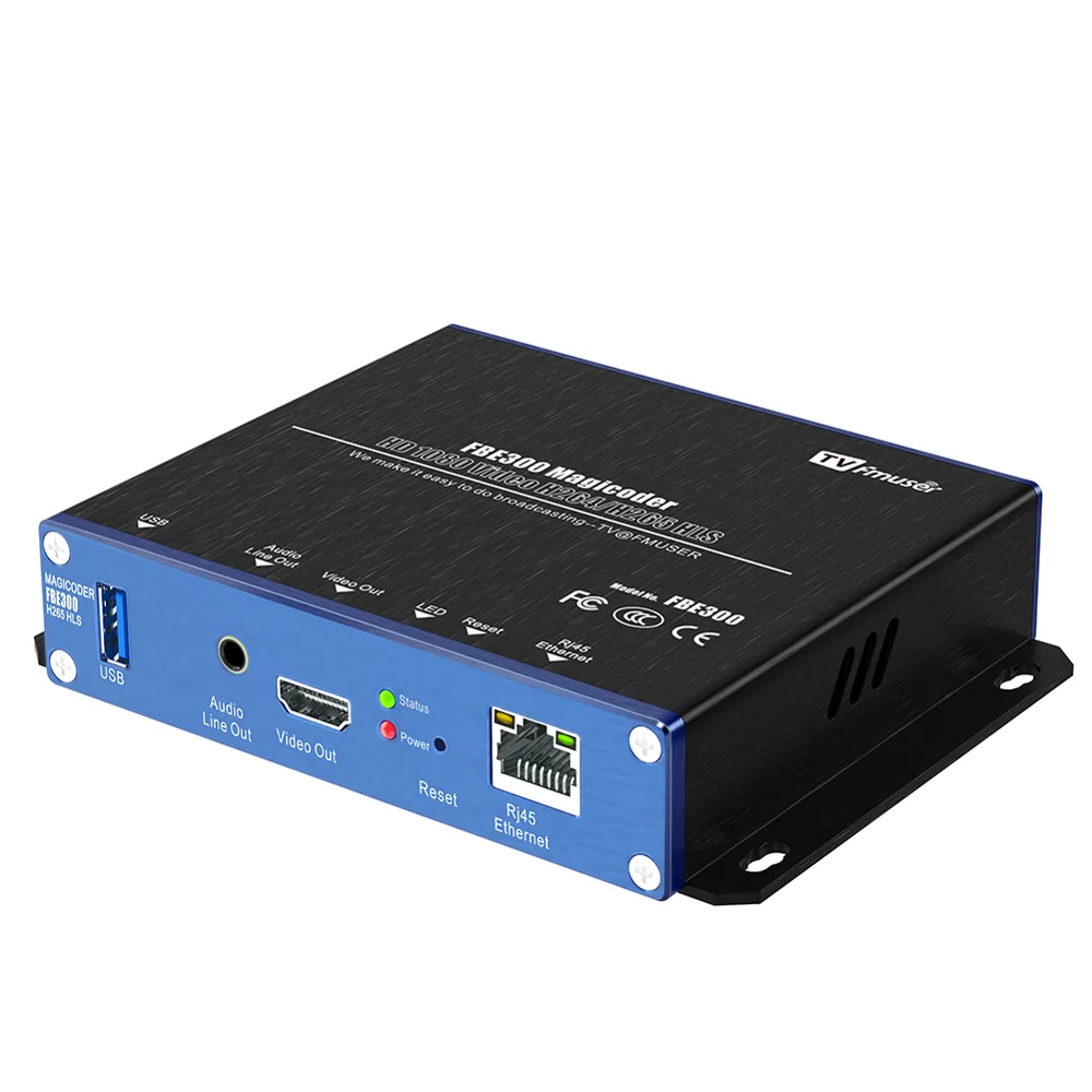 FMUSER FBE300 Magicoder Transcoder H.264/H.265 HD Live Streaming Video Encoder/Decoder/Transcoder/Player Support RTSP RTP U