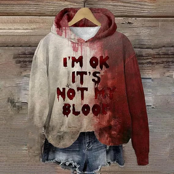 Nouveau Halloween sang 3D impression sweats à capuche femmes hommes décontracté sweats à capuche rue surdimensionné pulls à capuche hauts vêtements féminins