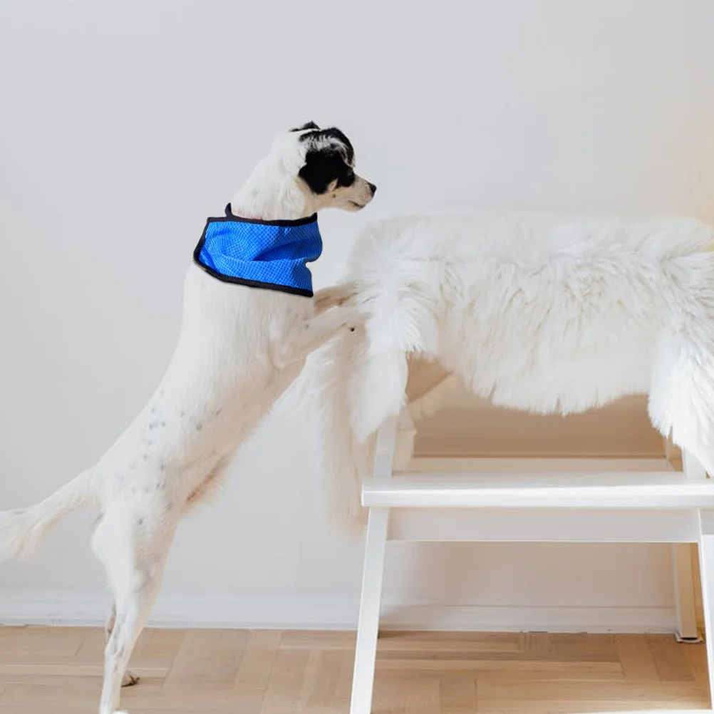 

Pet Cool Scarf Dog Cooling Wrap Collar French Fight Summer Supply Blue Bandana Puppy