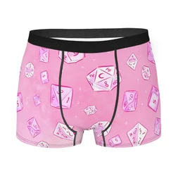 Pastel Pink Aesthetic Dice Pattern DnD Game Underpants Cotton Panties Men's Underwear Comfortable Shorts Boxer Briefs