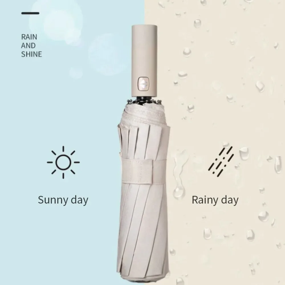 Folding Sun Umbrella Fully Automatic Umbrella Sunscreen Ultraviolet-proof Umbrell Reinforce Wind Resistant Simplicity Parasoles