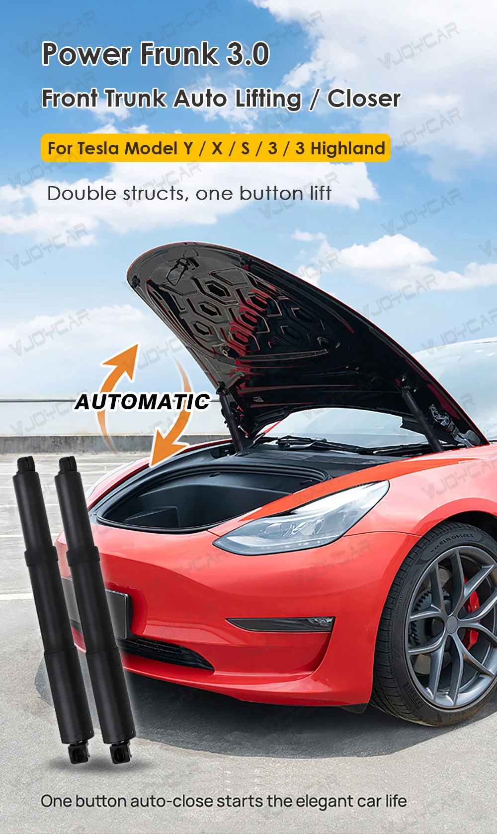 Latest Auto Electric Frunk for Tesla Model 3 Y S X 3 Highland Anti-Pinch Automatic Power Front Gate Lifting Closer Accessories