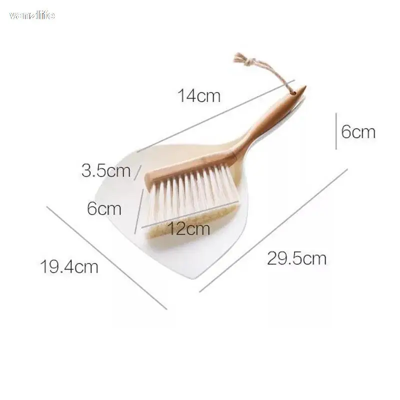 Vanzlife bamboo handle mini brooms shovel set household plastic cleaning brush small broom dust shovel