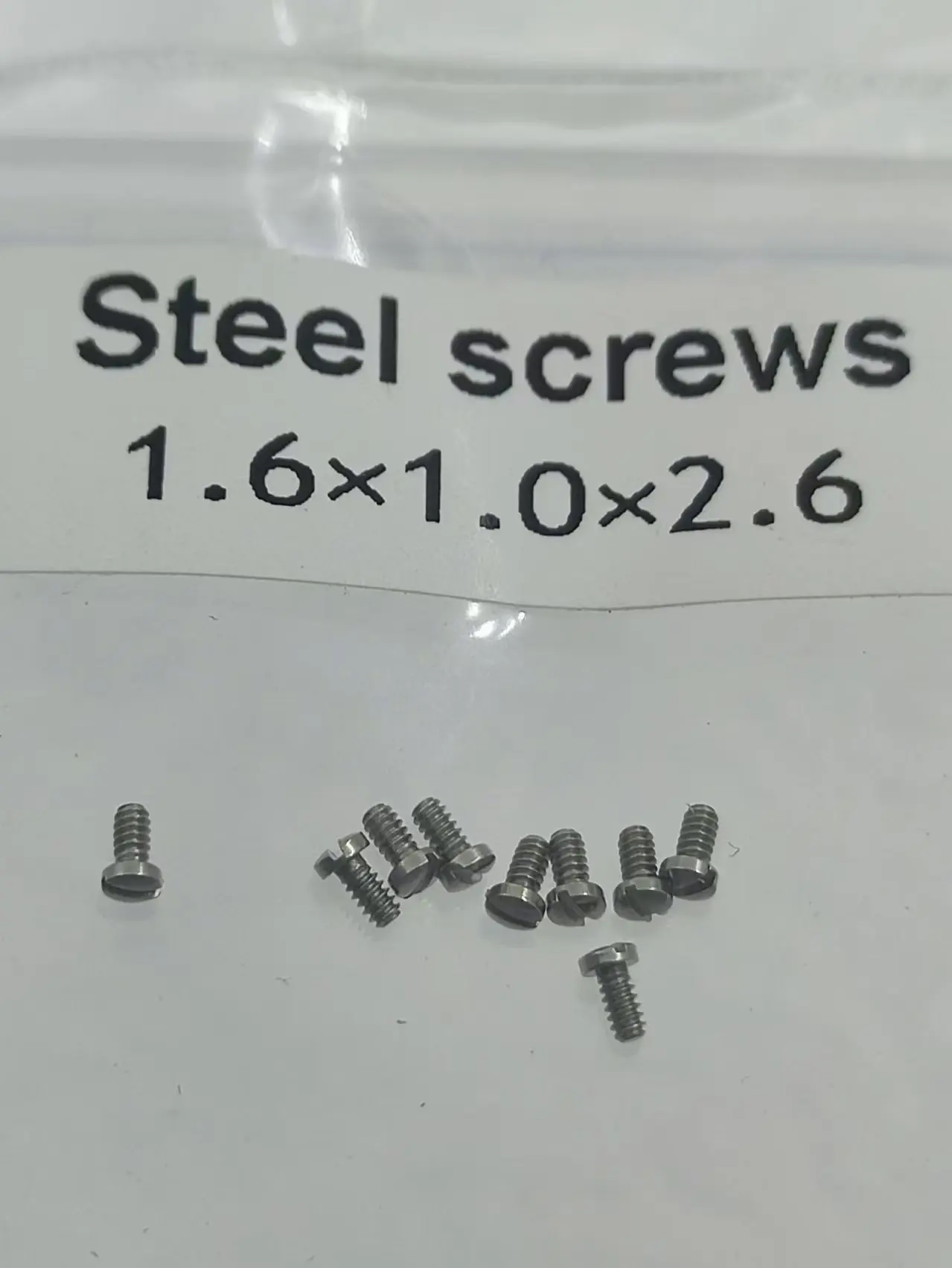 Watch accessories back cover with all steel flat screws 0.8/0.9/1.0/1.2/1.4, universal for all steel screws 10pcs