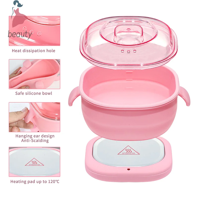 Portable Silicone Wax Warmer Foldable Wax Heater Hair Removal Wax Machine Spa Body Epilator Paraffin Wax Pot For Travel