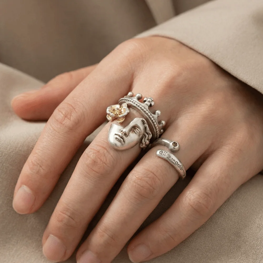 Anillo Apilable de Corona de Venus y Máscara de Mascarada S44505195453e4bb3acf8b6afd3b0ecc4t