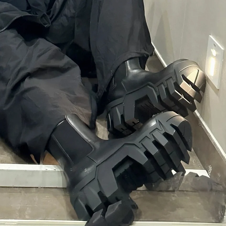 

Модные мужские ботинки челси, высокие кожаные ботинки в стиле панк, ботинки-диггеры с увеличенной высотой на 8 см, в британском стиле