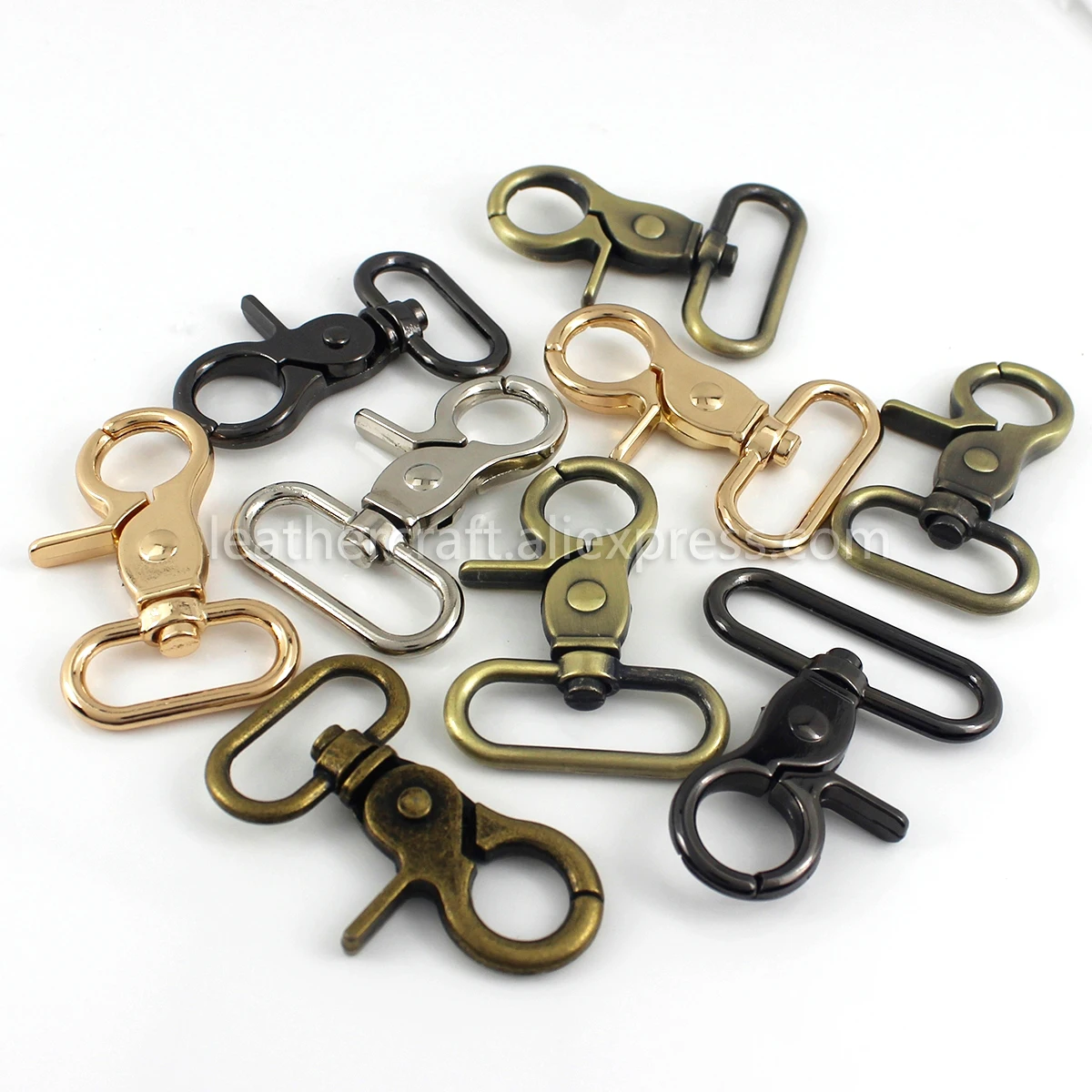 1pcs Metal Snap Hook Trigger Lobster Clasps Clips Oval Ring Spring Gate Leather Craft Pet Leash Bag Strap Belt Webbing