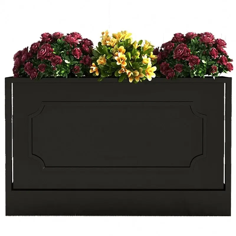 

Customize.Customized Outdoor Wrought Iron Flower Box square Commercial Street Outside Fence Partition Planter Flower Rack