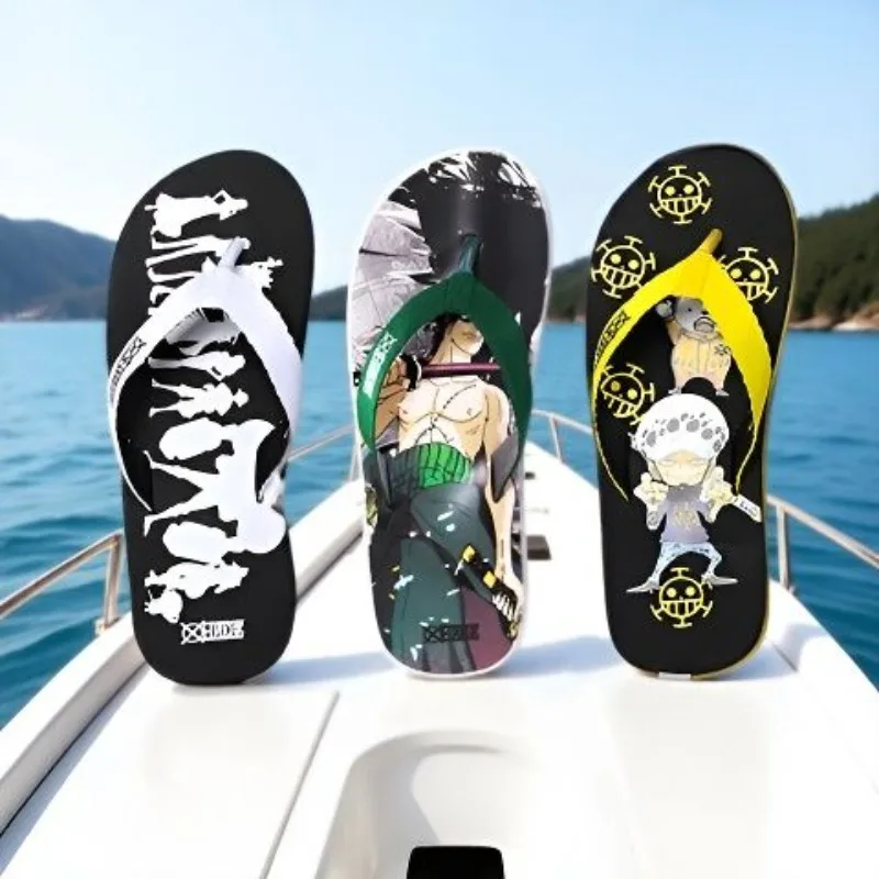 

New One Piece anime Luffy Zoro Robin Empress flip-flops creative outer wear non-slip anti-odor beach ultra-light slippers gift