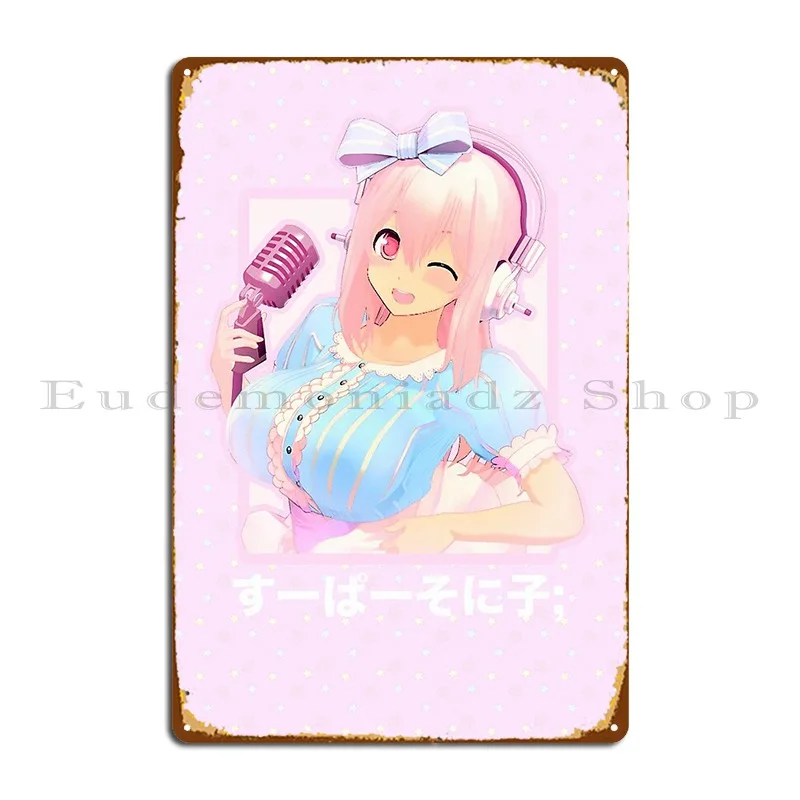 Super Sonico Metal Sign Wall Plaque Designs Living Room Cinema Plaques Tin Sign Poster