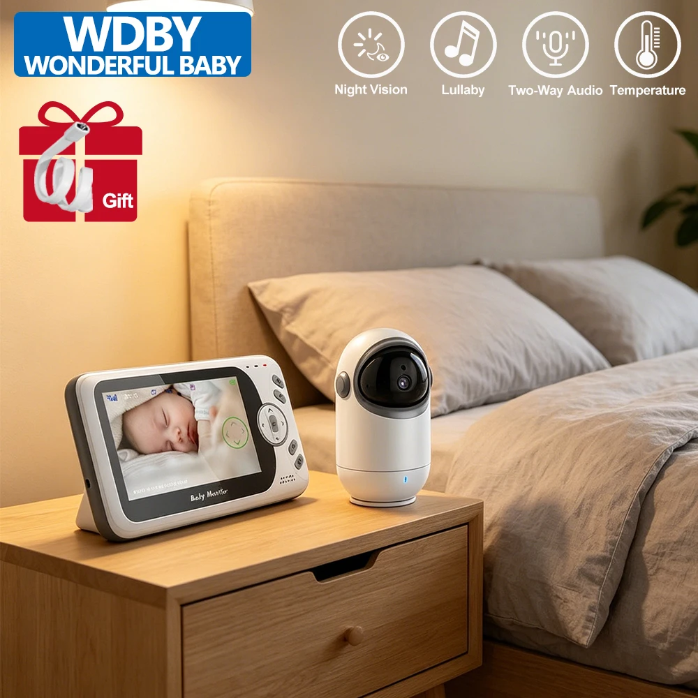 4.3 Inch Video Baby Monitor with Pan Tilt Camera 2.4G Wireless Two Way Audio Night Vision Security Camera Baby Safety Monitor