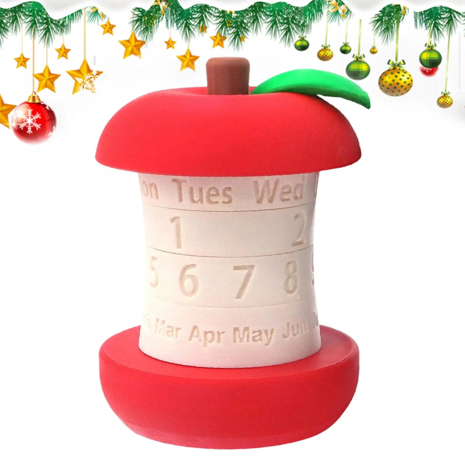 Perpetual Calendar 3D Printed Rotating Apples Calendar Creative Perpetual Calendar Desktop Decorative Ornaments Christmas Gifts