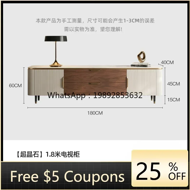 

AZ Marble Solid Wood TV Cabinet Home Modern Minimalist Living Room High-Grade Villa Cabinet