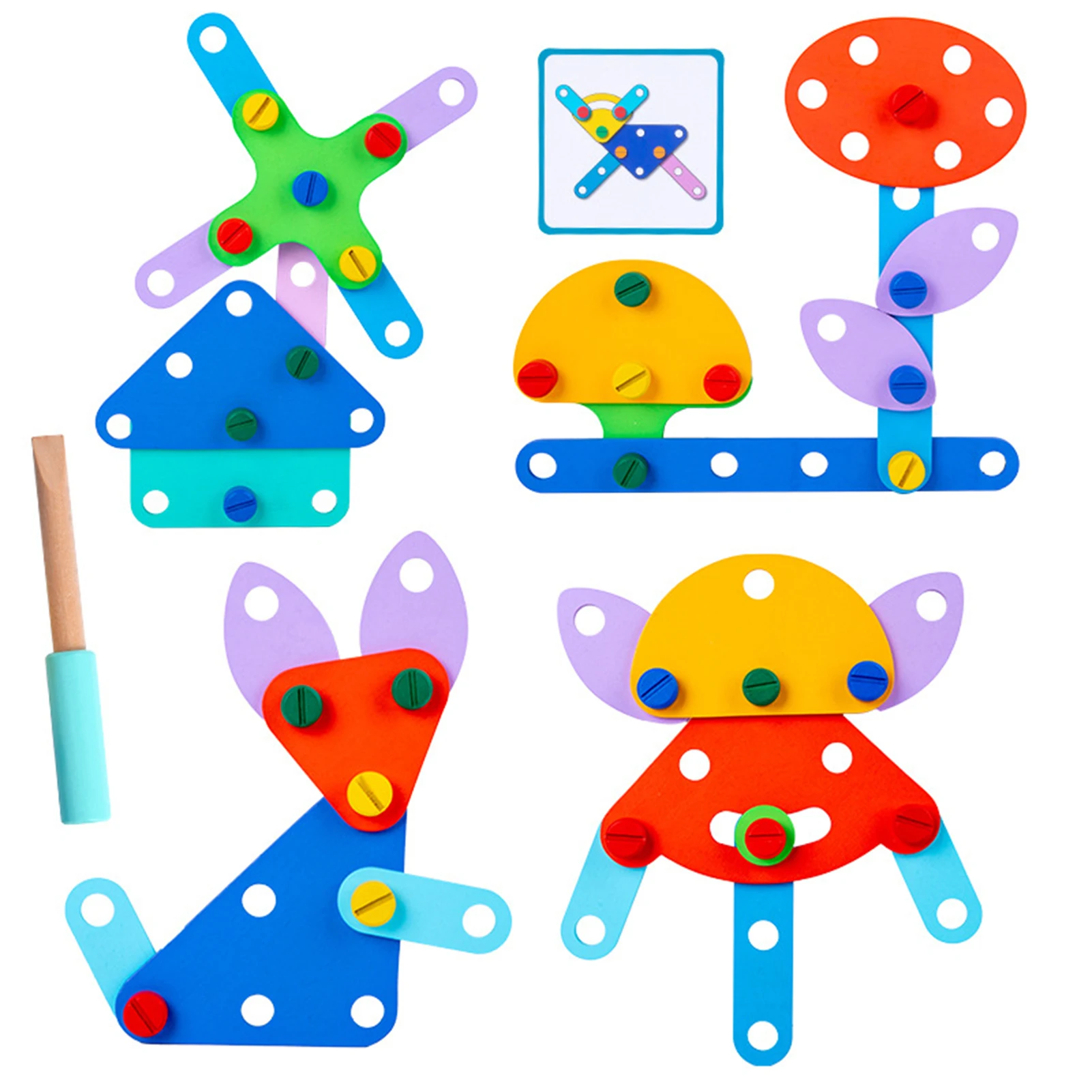 어린이 견과류 모양 퍼즐 나무 창의적 교육 조기 학습 장난감