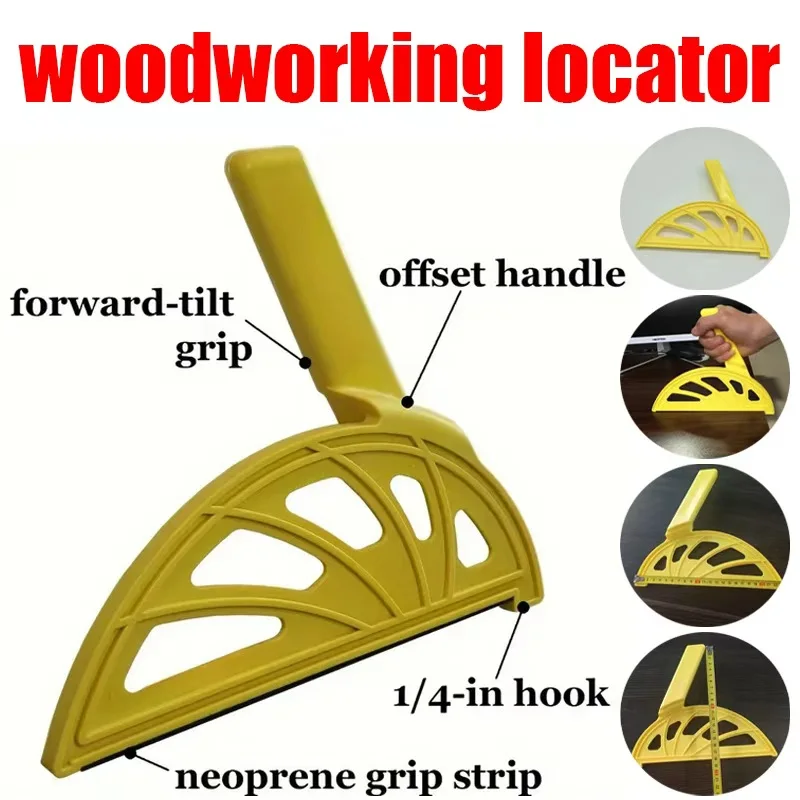 ตัวจับยึดไม้แบบปรับได้พร้อมด้ามจับแบบออฟเซ็ต 1 ชิ้น สำหรับเลื่อยวงเดือน เครื่องเราเตอร์ และเครื่องตัดไม้ ﻿