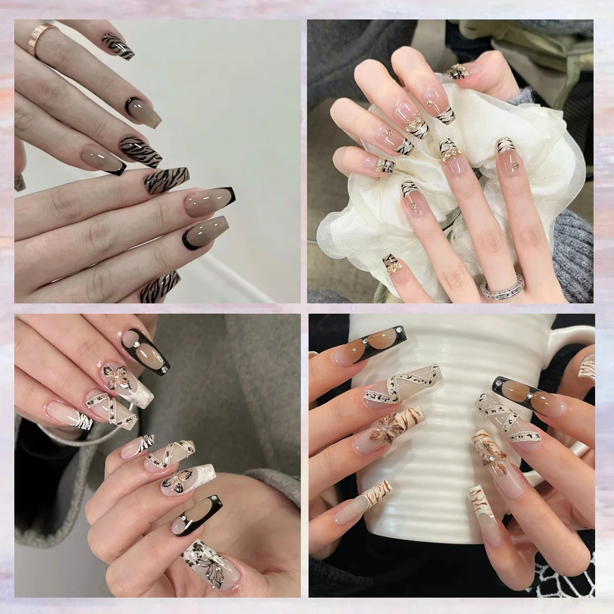 2/3/6/12 Lembar Stiker Kuku 3D - 3D Printing Nails ulasan dan harga