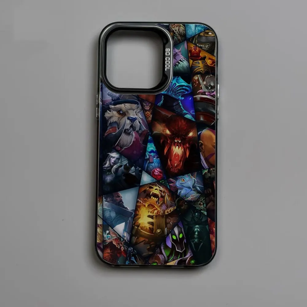 حافظة هاتف Game D-Dota 2 لهاتف iPhone16,15,14,13,12,11,Mini,Pro,MAX لون فضي شل غطاء خلفي مقاوم للصدمات