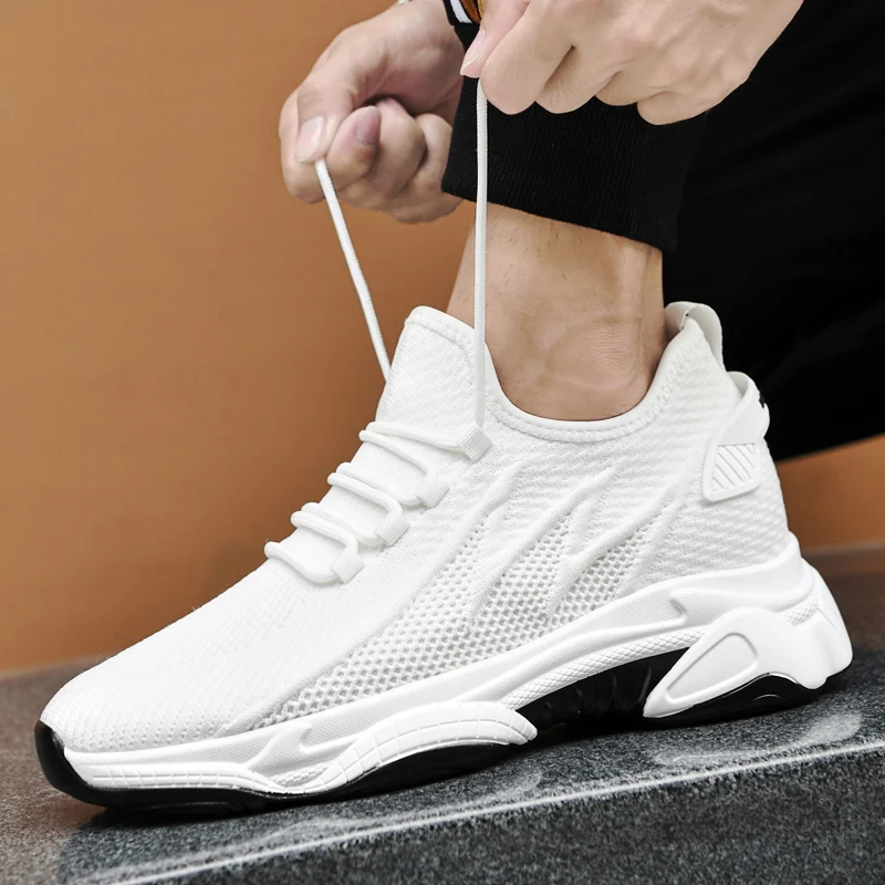 

Men's Shoes 10cm Height Increase Sneakers Outdoor Breathable Casual Shoes Lace-up Men Running Shoe Mesh Soft Sole Elevator Shoes