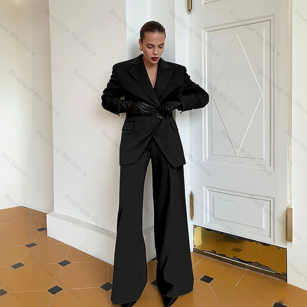 ชุดกางเกงผู้หญิงสีเบอร์กันดีแบบกระดุมเดียว แฟชั่นใหม่ ชุดสองชิ้น (เสื้อเบลเซอร์+กางเกง) ชุดผู้หญิงสุดหรู