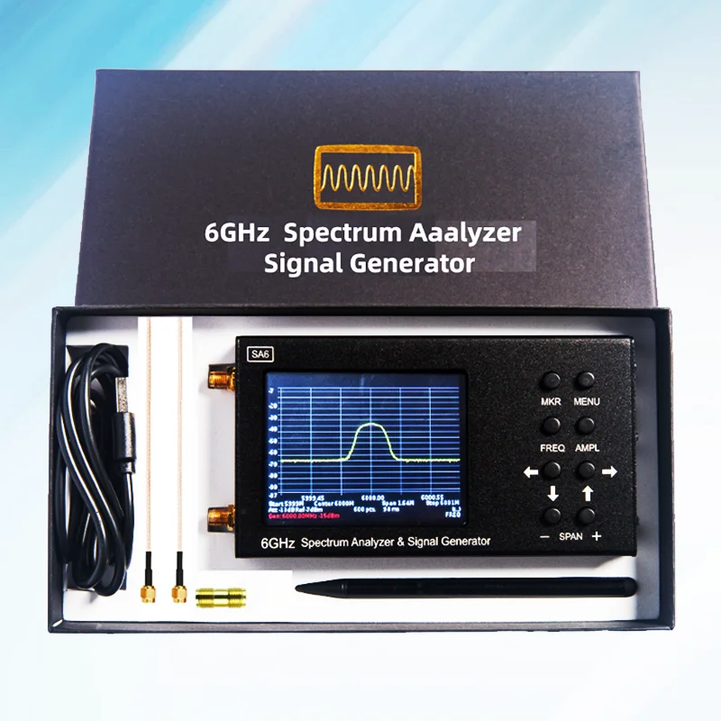 SA6 Handheld Digital Spectrum Testing Analyzer Touch Sensitive Wi Fi RF Gain Band Antenna Professional Frequency EMC Анализатор