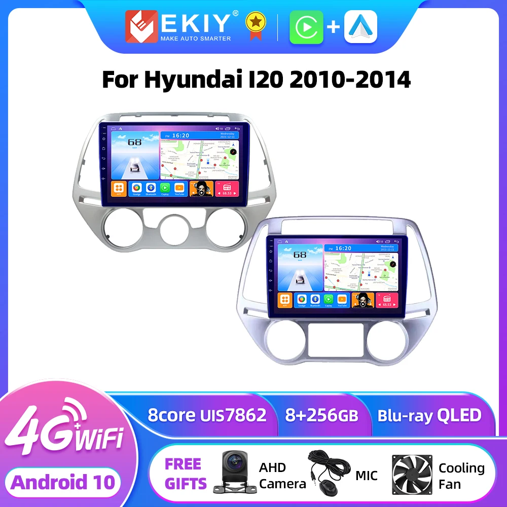 EKIY T7 For Hyundai I20 2010 2012 2013 2014 Android Car Radio QLED DSP 1280*720 Multimedia Video Player GPS Navi Stereo DVD HU