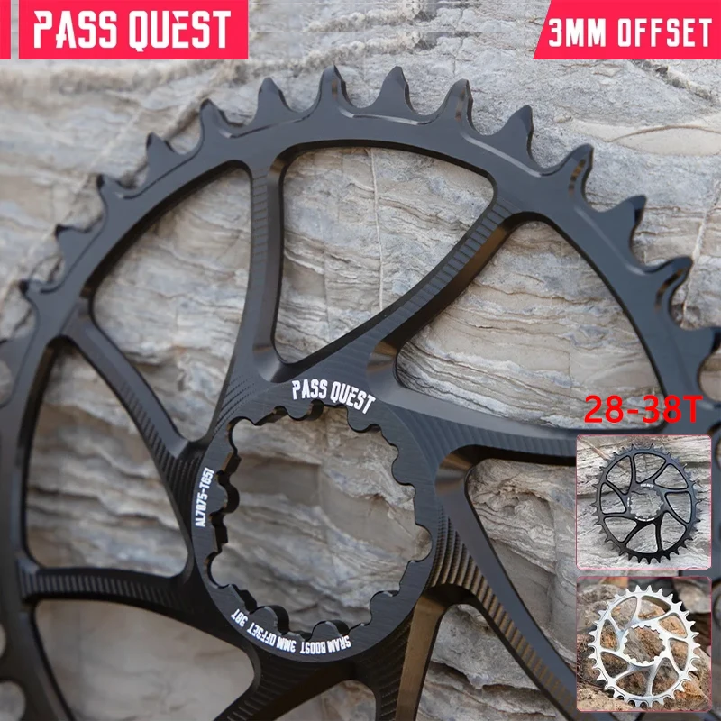 

PASS QUEST MTB велосипедная цепная колеса 3 мм со смещением круглой конструкции узкая широкая звездочка с прямым креплением 28-38T круглая и овальная звездочка