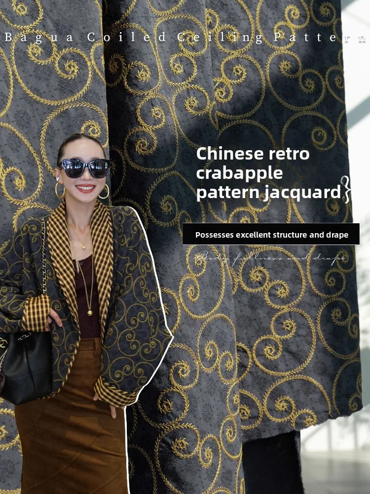 

Embroidered Jacquard Fabric for Fashion Outerwear Dress Pants Lothing Designer Fabrics By The Meter Diy Sewing Cloth Material