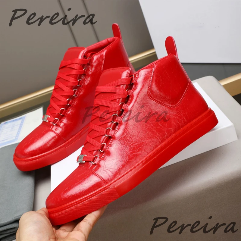 Männer Lace Up Casual Flache Schuhe Mode Designer Kuh Leder Dicken Sohlen Sport Schuhe Sommer Neue Outdoor Männlichen High Top schuhe