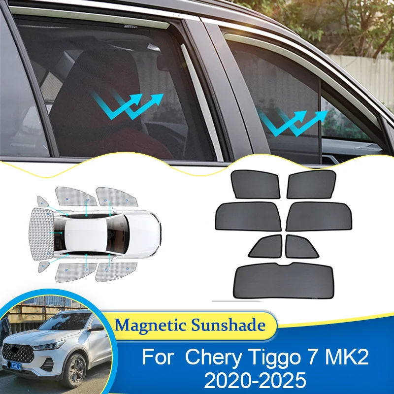 For Chery Tiggo 7 Pro Fownix Ebro 7 S700 Xcite X-Cross Sportequipe 6 DR 6.0 2020~2025 Curtain Shading Sunshade Visor Accessories