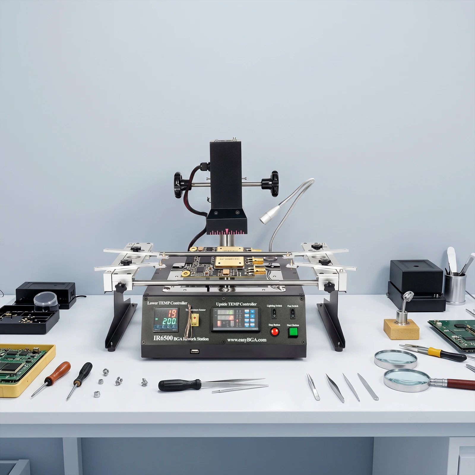 IR6500 BGA Rework Station, IR Welding Workstation Upper & Bottom Heating with USB Connect,for PCB Motherboard Repair
