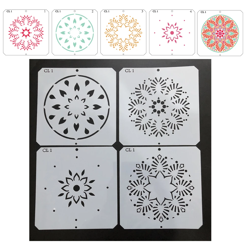 Layered Mandala  Stencils Painting Templates for Scrapbook Tile Furniture Wall Home Decor Craft Draw Tracing Stencils