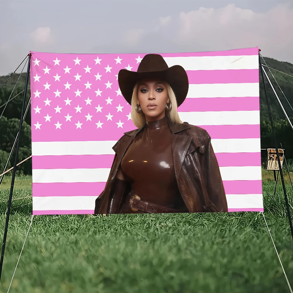 علم المغني بيونسيه للتخييم في الهواء الطلق، نزهة، ديكور المنزل، لافتة الحلي