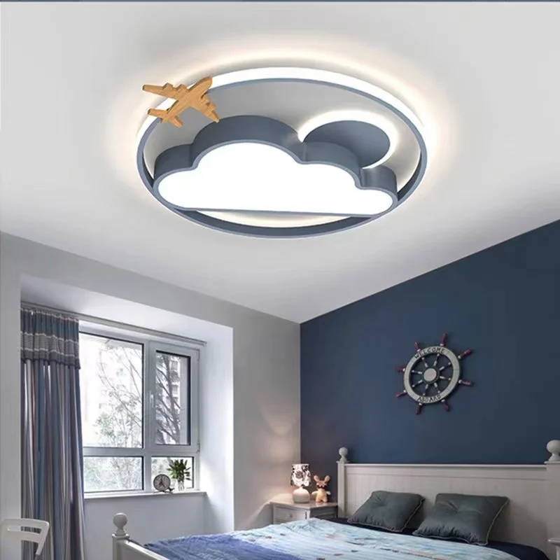 

Cartoon Aircraft Cloud Led Ceiling Lights Kids Room Girl Bedroom Study Baby Boys Chandelier Airplane lamp Children Ceiling Light