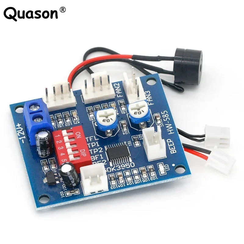 DC 12V 5A PWM PC CPU Fan Temperature Control Speed Controller Module Buzzer High-Temp Alarm NTC B 3950 Thermistor 50K