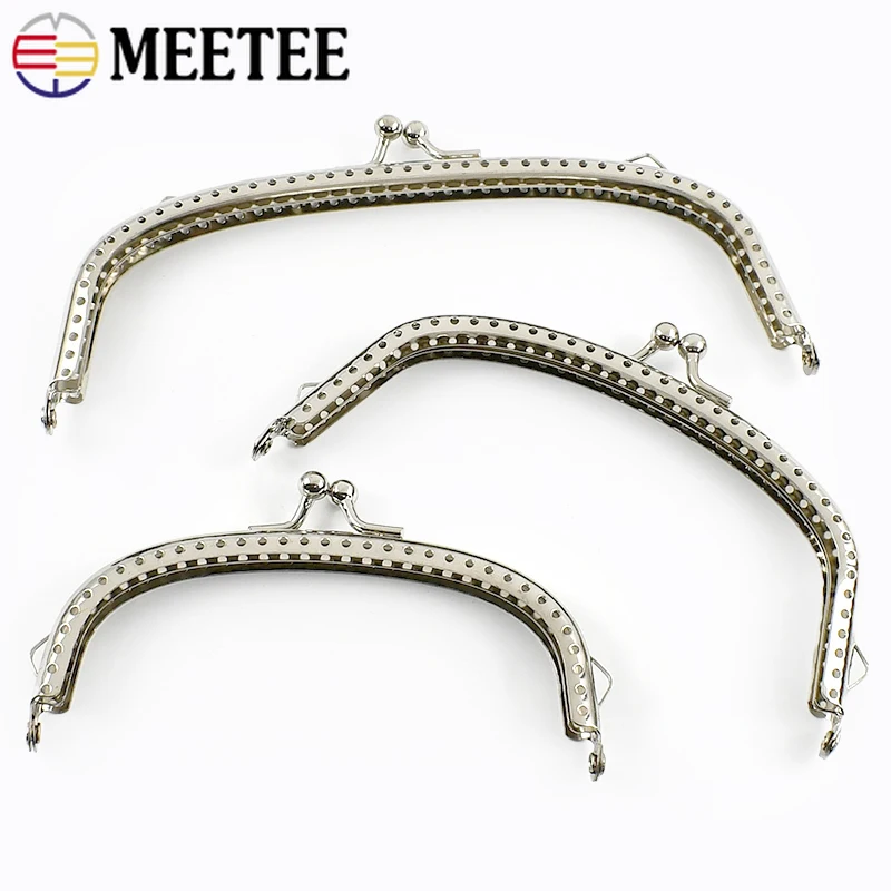 

5/10Pcs Meetee 10/12/15mm Metal Square Handle Purse Frame Bag Shoulder Strap Kiss Clasp Handbag Handles DIY Hardware Accessories