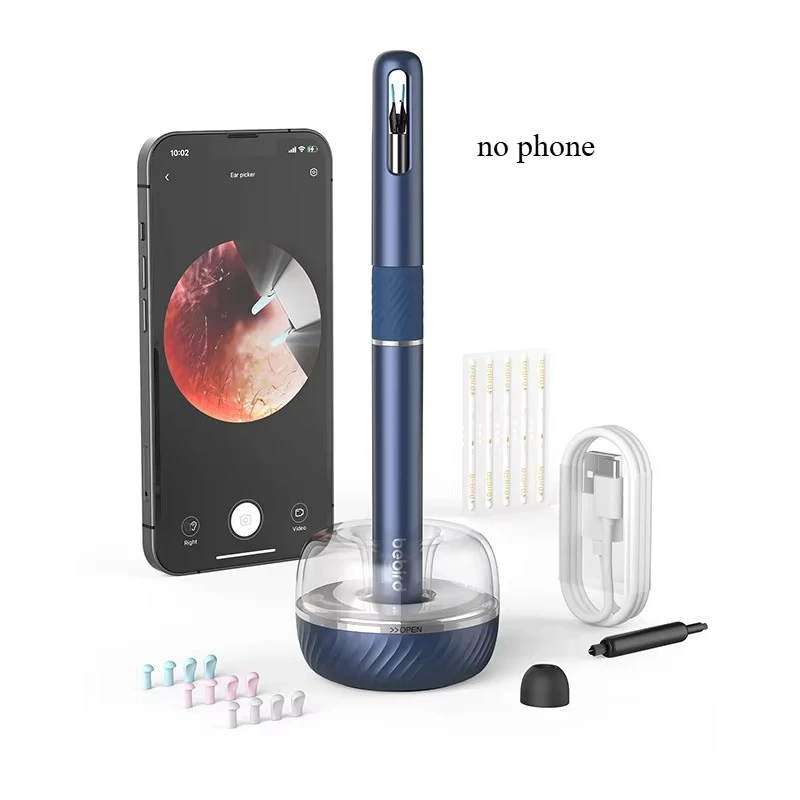 Smart Ear Health Check Tool, Home 2-in-1 Tweezers Visual Ear Wash Check Endoscope