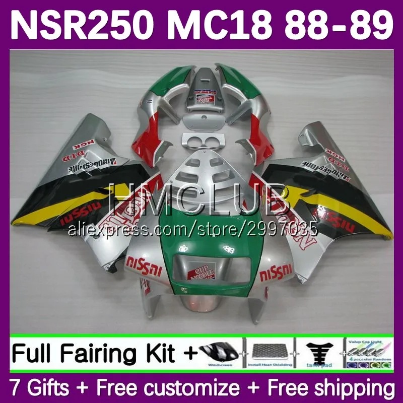 Fairing For HONDA NSR250R MC 18 NS250 NSR 250 R 250R CC silver gloss 88 89 33No.29 MC18 PGM2 NSR250 R RR NSR250RR 1988 1989 Body