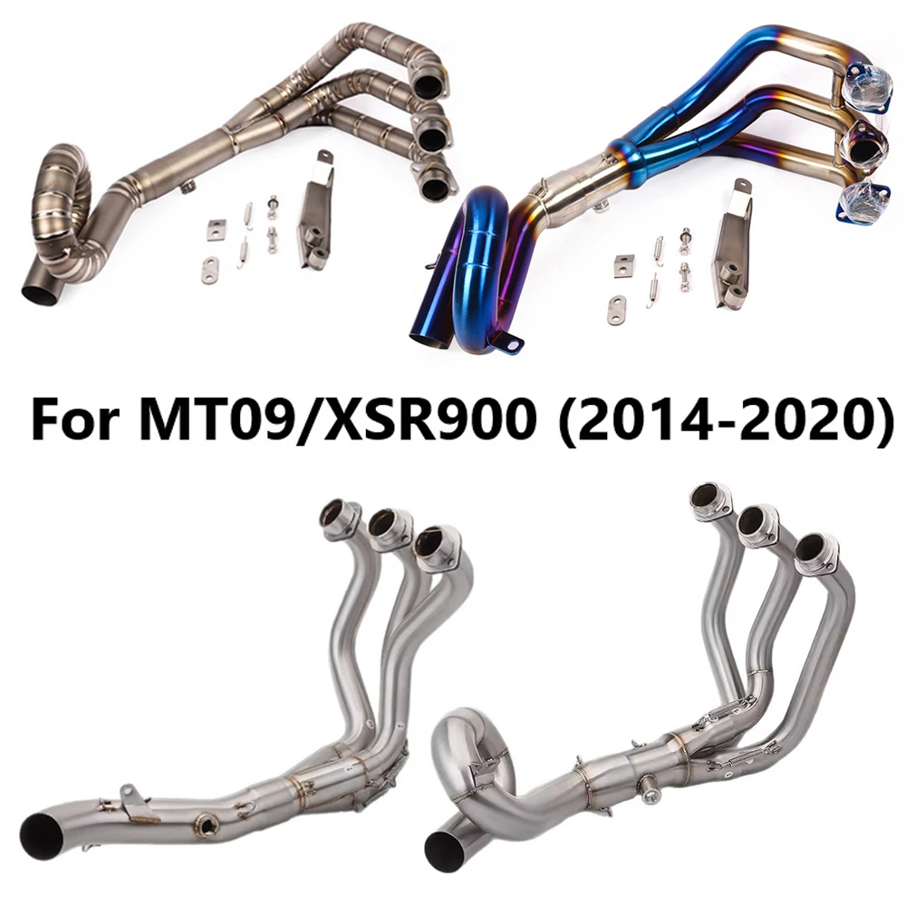 MT09 Für Yamaha MT-09 FZ-09 FJ09 TRACER 900 51mm 2015-2020 Motorrad Auspuff Escape Moto Systeme Slip auf Front Link Rohr Ellenbogen