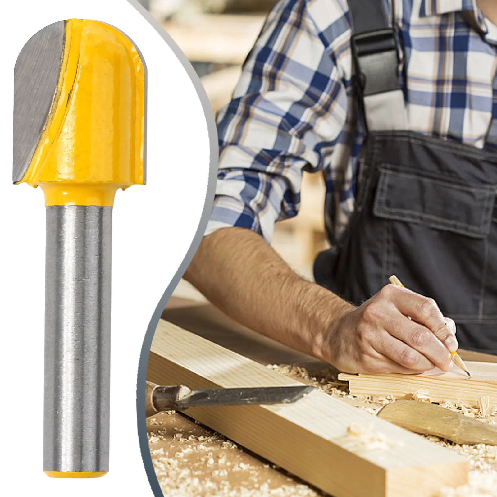 Milling Cutter Router Bit Long Blade Long Reach Round Nose Wood Router Bit Woodworking Tools Attachment Convenient High Quality
