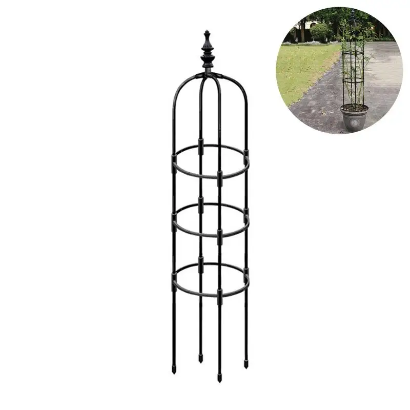 Obelisk Trellis Rustproof Tower Obelisk Garden Trellis Home Decor For Lawn Porch Balcony Garden Patio For Vegetables Ivy Jasmine