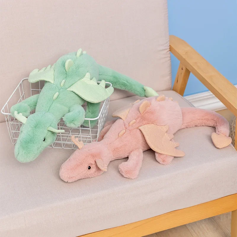 50-100cm Soft Plush Toy Little Snow Dragon Plush Dinosaur Stuffed Animal Flocked Soft Doll Toys For Kids Gifts