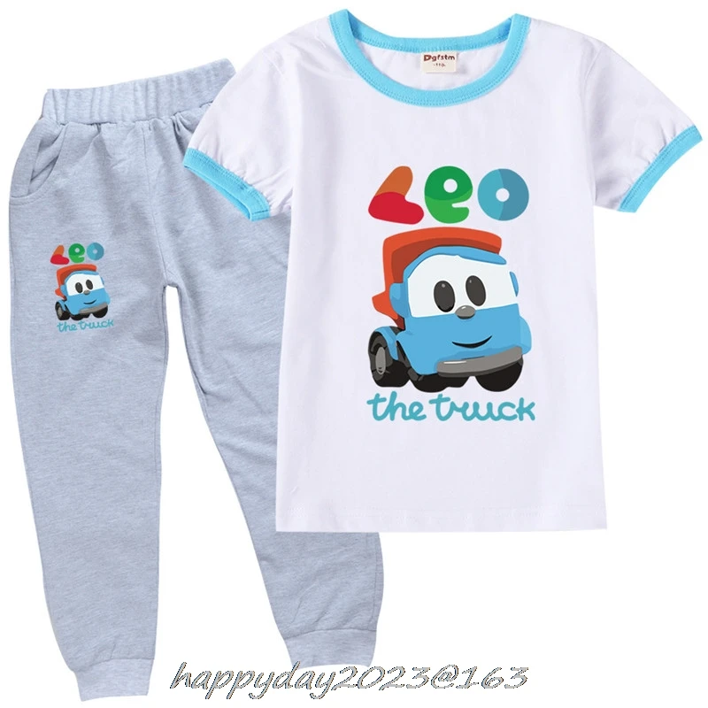 Spring Summer Toddler Girls Leo The Truck Tv Show Clothes 2pcs Outfits Kids Clothes Girl Tracksuit Suit For boys Children Cloth