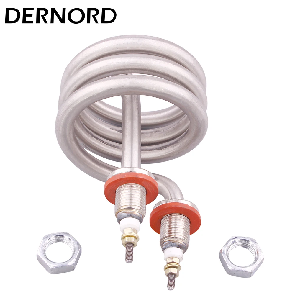 Image 5: DERNORD Élément chauffant électrique 220/380V pour distillateur, filetage M16, chauffe-eau à immersion en spirale, acier inoxydable 304, 2,5KW