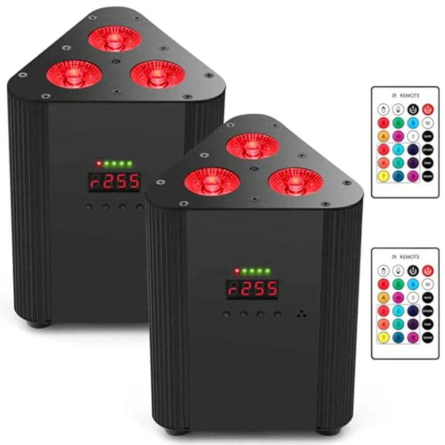 

Battery Powered Stage Par Lights - 4IN1 RGBW Full Color LED - 6H All-Color Runtime - Remote and DMX Control - Rechargeable Upli