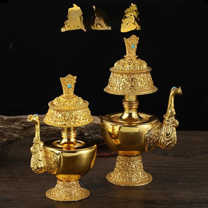 Alloy Gold Tibetan Articles Nepalese Wenba Pot Water Bottle Benba Pot Empowering Tantra Dharma Artifact