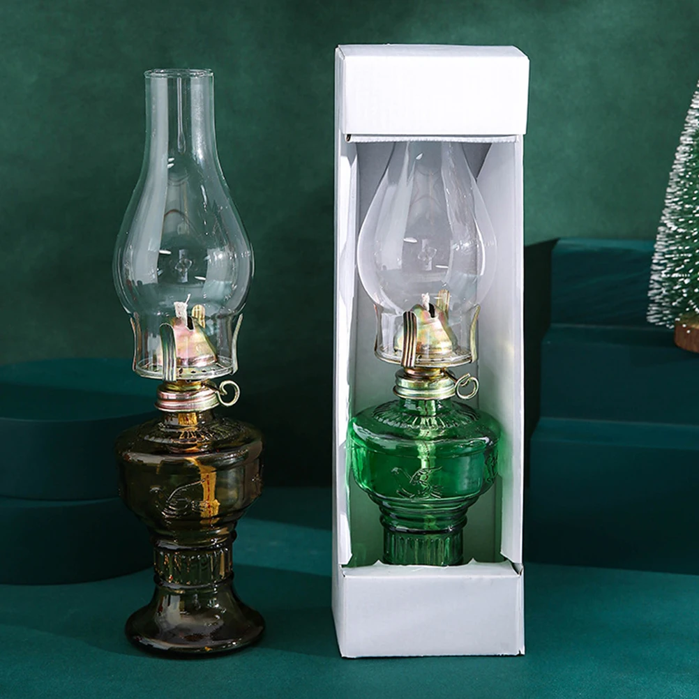 

Vintage Rustic Lamp Household Glass Oil Lantern Decorative Camping Emergency Light Oil Lamp Rustic Lamps