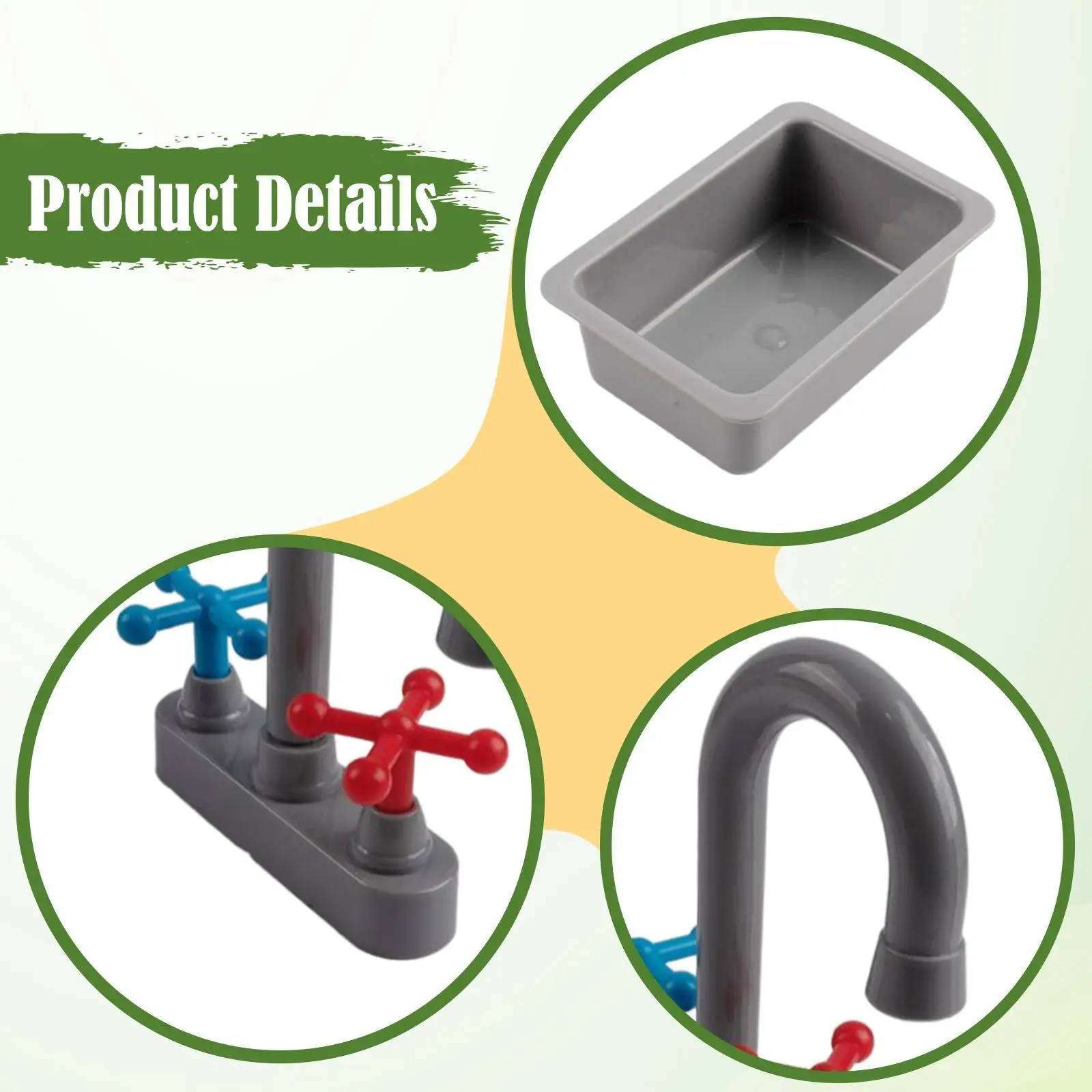 لعبة المطبخ التظاهري، حوض صغير وصنبور ممتع للأطفال من سن 3 إلى 6 سنوات للأطفال